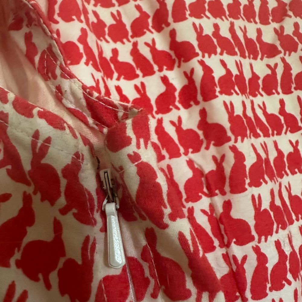 Cute Red and White bunny  Patterned Dress - Picture 3 of 3